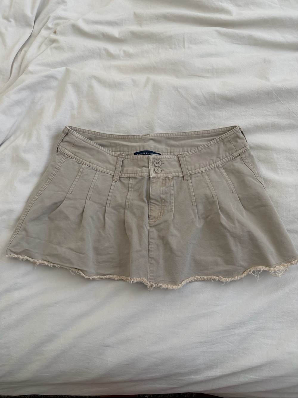 Brandy Melville Beige Pleated Mini Skirt